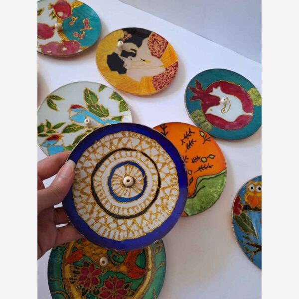 Handmade Pottery Incense – Suitable for Home Decor Burner with Evil Eye Design
