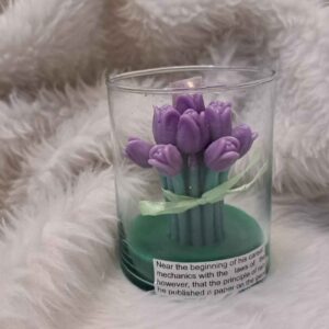Handmade Tulip Flower Jar Candle – Scented & Aesthetic Home Decor