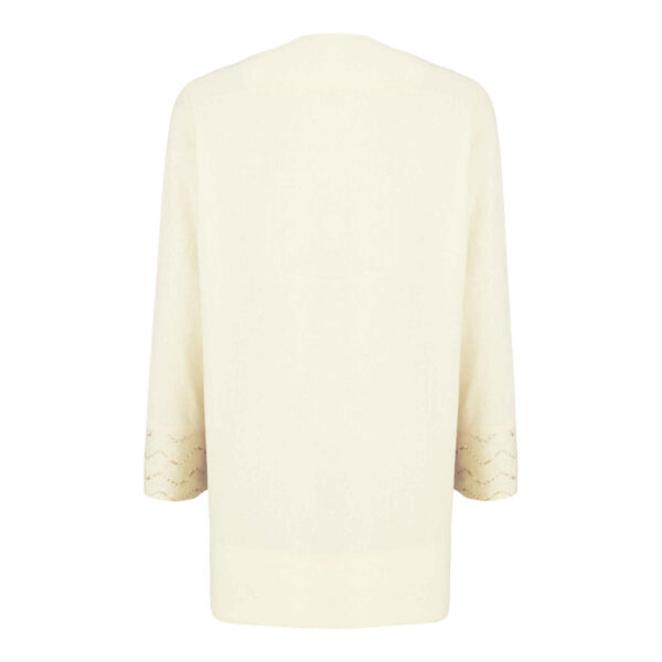 Iranian Manto Perfect for Warm Weather Comfort & Style in Cream Geometric Design