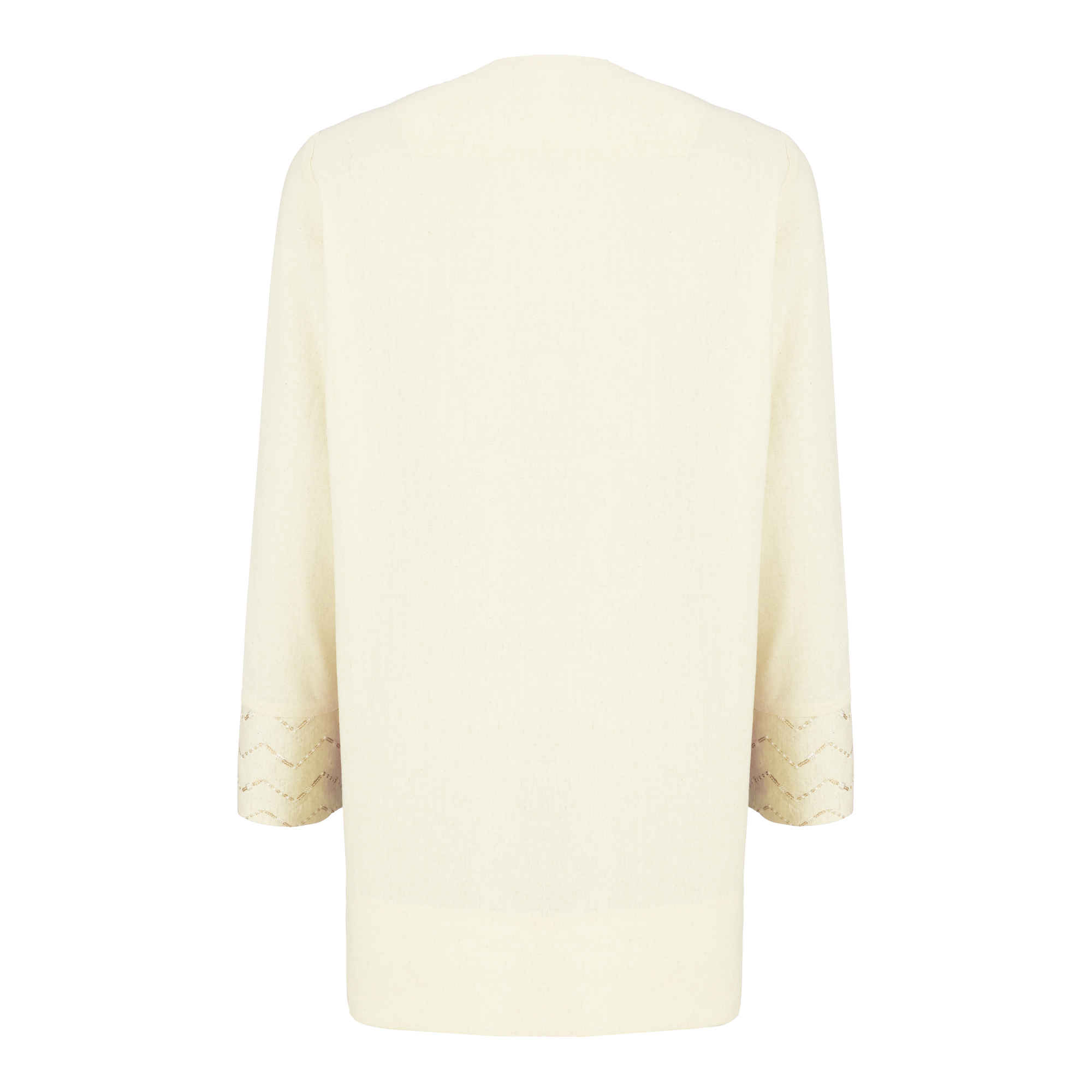 Iranian Manto Perfect for Warm Weather Comfort & Style in Cream Geometric Design