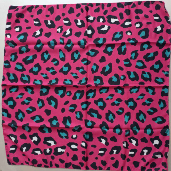Leopard Print Mini Scarf – Pink, Blue & White – Design for Stylish Looks