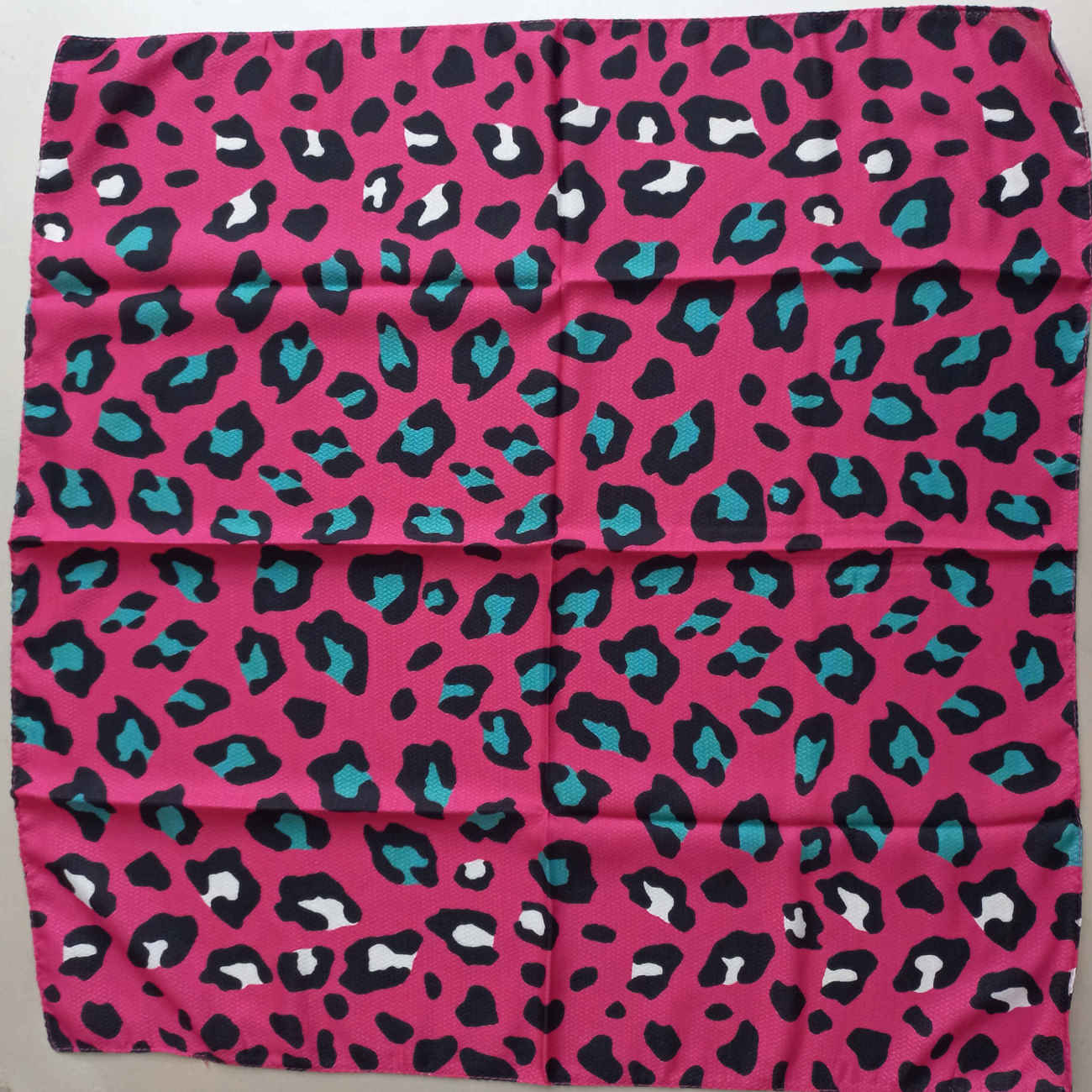Leopard Print Mini Scarf – Pink, Blue & White – Design for Stylish Looks