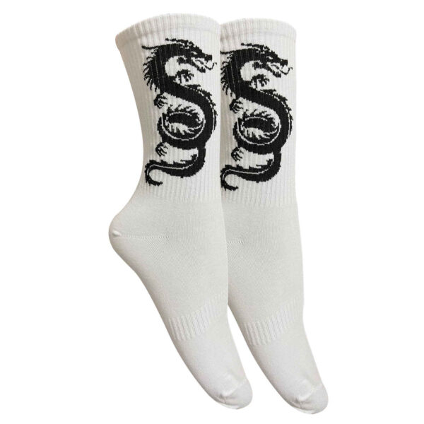 Long Stem Socks with Black Dragon Pattern – Stylish & Comfortable (1)
