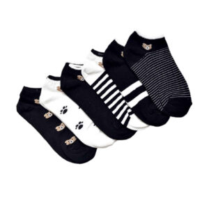 Minimalist Bear Socks -Black & White Beauty (x6)