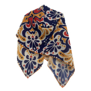 Navy Blue Scarf With Gorgeous Floral Design -Timeless Style for Every Season