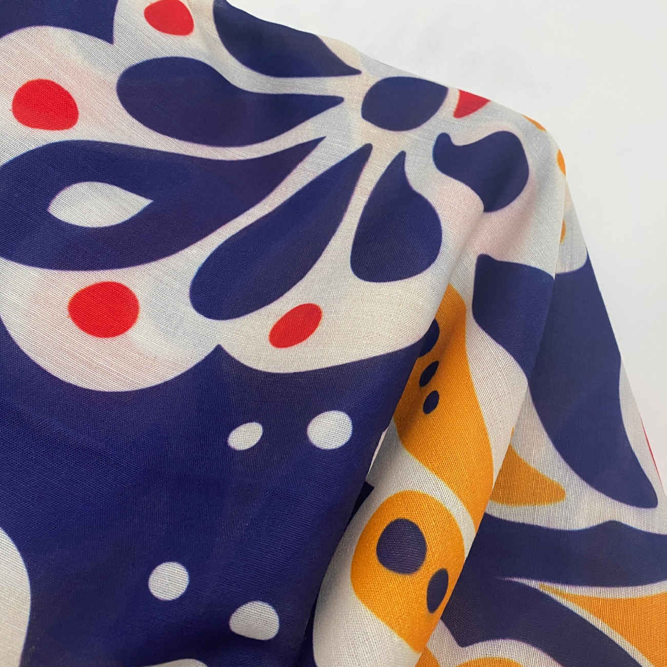 Navy Blue Scarf With Gorgeous Floral Design -Timeless Style for Every Season