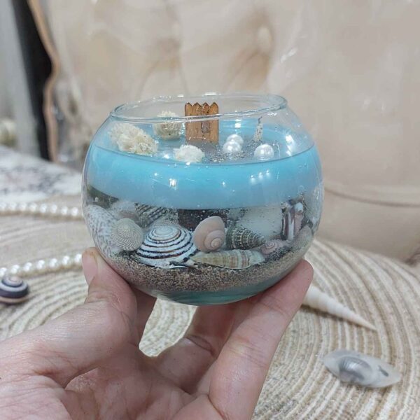 Ocean-Inspired Blue Candle – Aesthetic Design for Home Decor