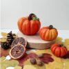 Polyester Pumpkin Figurine – Suitable for Halloween and Yalda, (Set of 3)