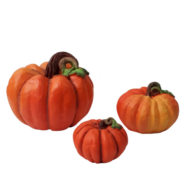 Polyester Pumpkin Figurine – Suitable for Halloween and Yalda, (Set of 3)