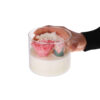 Pure White Candle with Delicate Flower Details – Serenity and Style
