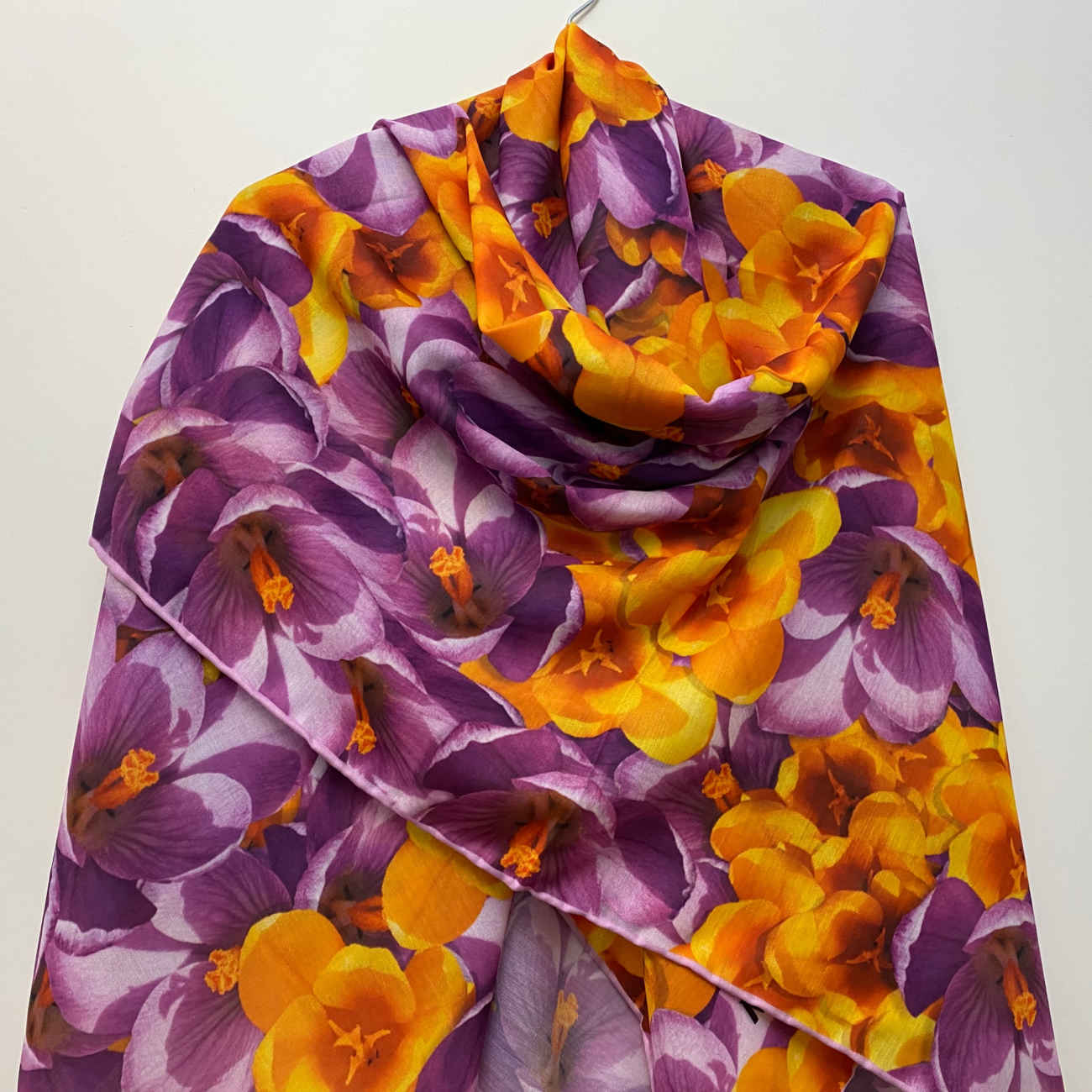Purple Four Seasons Cotton Scarf – With A Very Beautiful Floral Design