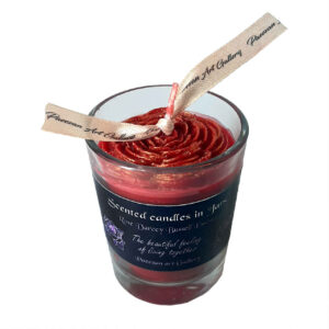 Romantic Rosehip Glass Jar Candle – Soft Glow, Sweet Scent Suitable for Meditation