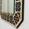 Rustic Entryway Mirror with Key Hooks – Traditional Wooden Wall Organizer
