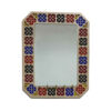 Rustic Entryway Mirror with Key Hooks – Traditional Wooden Wall Organizer