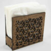 Rustic Wooden Tissue Holder – Suitable for Home Decor with Geometric Design