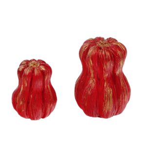 Set of 2 Concrete Pumpkin Ornaments – Durable Fall Home Accents