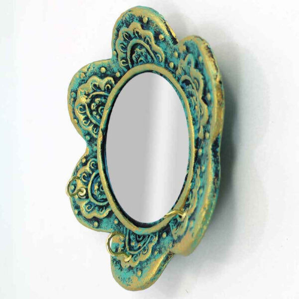 Traditional Ceramic Mirror Key Rack – Decorative & Functional Entryway Piece