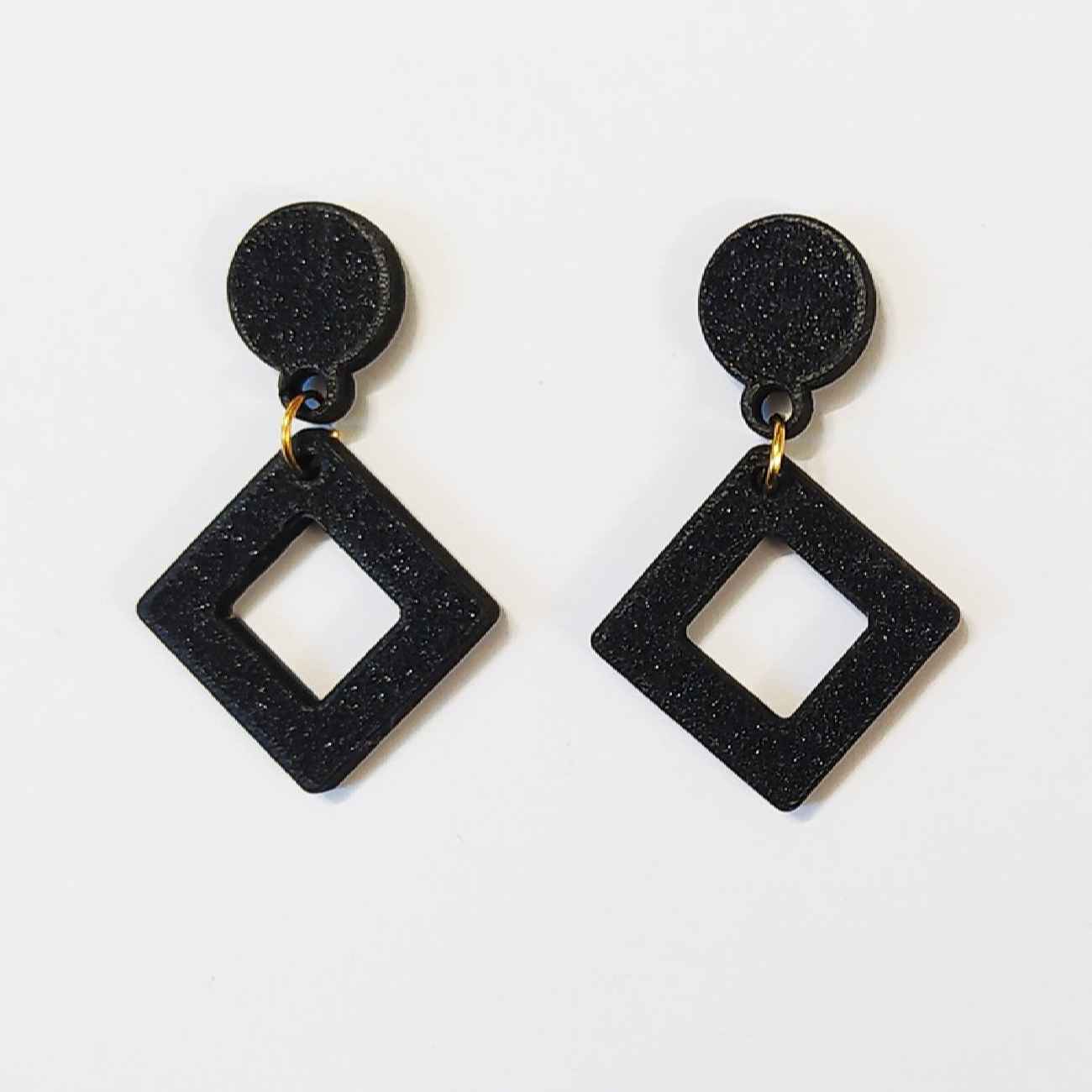 Unique Handmade Acrylic Earring – Stylish & Lightweight with Rhombus-Shaped Design