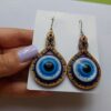 Unique Wooden Earring from Natural Material - Lightweight & Chic with Evil Eye Design