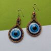 Unique Wooden Earring from Natural Material - Lightweight & Chic with Evil Eye Design