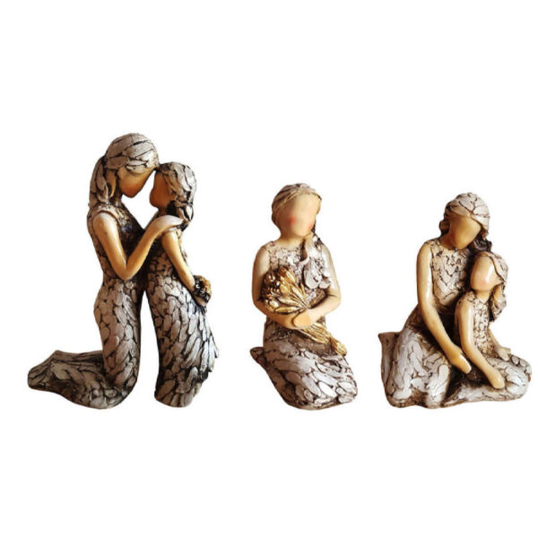 Willow Tree Figurine – Three-Piece Mother & Daughter Set for Room Decor (3x)