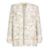 Women's Blazer-Style Manto, V-Neckline Style, Ideal for Ceremony in Cream (1)