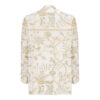 Women's Blazer-Style Manto, V-Neckline Style, Ideal for Ceremony in Cream