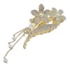 Women's Hair Claw – Metal Five-Petal Flower Design with Dangle Charm