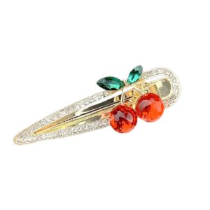 Women’s Hair Clip – Formal Rhinestone Cherry Design, Set of 2