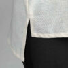 Women's Linen Manto, Hand-Embroidered with Sequins, Indian Style in Cream
