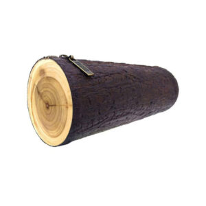 Wooden Carved Style Pencil Case – Elegant Faux Leather with Amazing Look