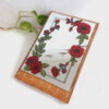 Wooden Mirror Key Hanger with Hand-Painted Red Flowers – Functional Wall Art