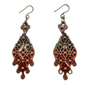 Art-Inspired Wooden Earrings – Colorful Abstract Expression