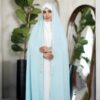 Bride’s Wedding Chador - delicate soft light blue jeweled bridal (1)