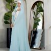 Bride’s Wedding Chador - delicate soft light blue jeweled bridal