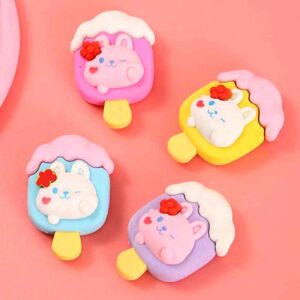 Bunny & Ice Cream Erasers – 2-in-1 Cute Stationery Pack