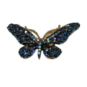 Butterfly Brooch in Navy Blue – Perfect for Dresses, Shawls & Coats