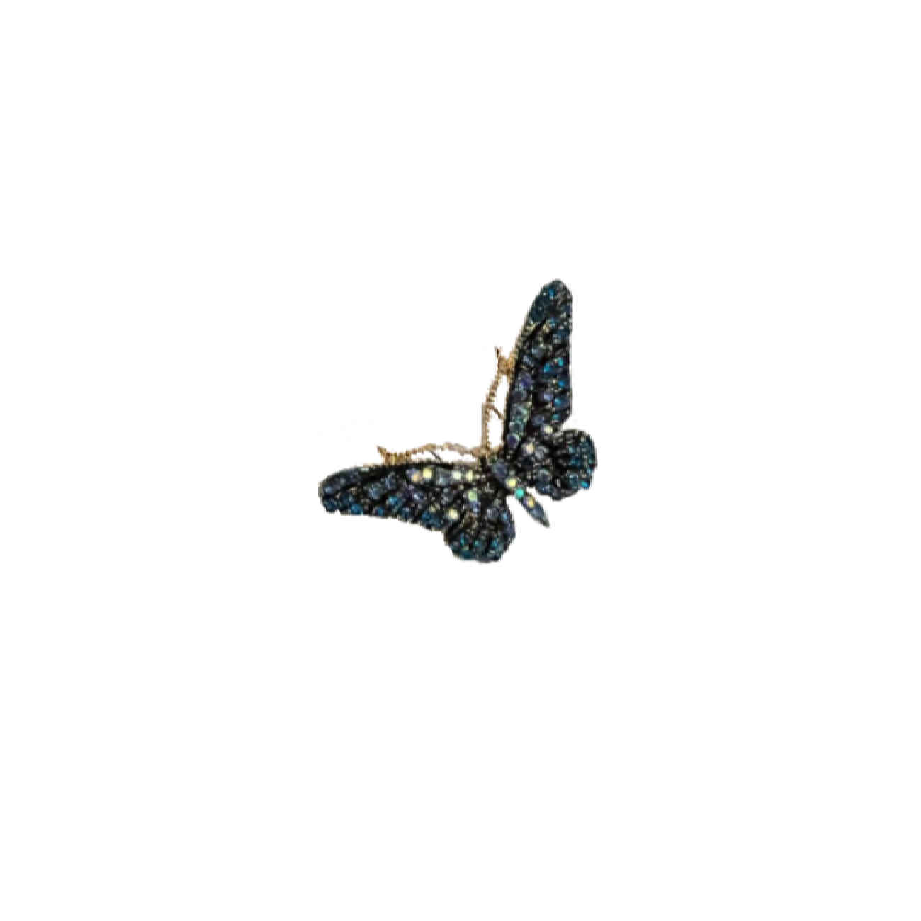 Butterfly Brooch in Navy Blue – Perfect for Dresses, Shawls & Coats