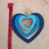 Chic 3D Heart Earrings – Carved Wood with a Pop of Blue