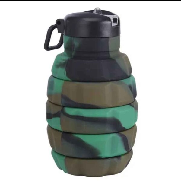 Collapsible Silicone Water Bottle – Grenade Design, 500ml, Two Colors (1)