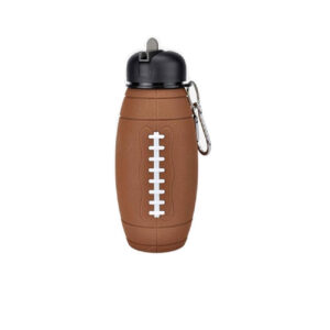 Collapsible Silicone Water Bottle – Rugby Ball Design, 0.55 Liter, Portable & Reusable