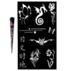 Complete Temporary Henna Kit with Ten Stencil Sheets – Easy, Safe & Vibrant Designs (x10)