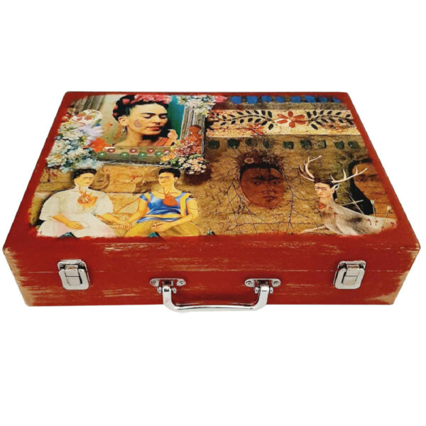 Creative Frida Wooden Pencil Case – Ideal for Art Lovers & Students