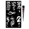 Dragon Design Henna Kit with Stencil Sheets (x9) (2)