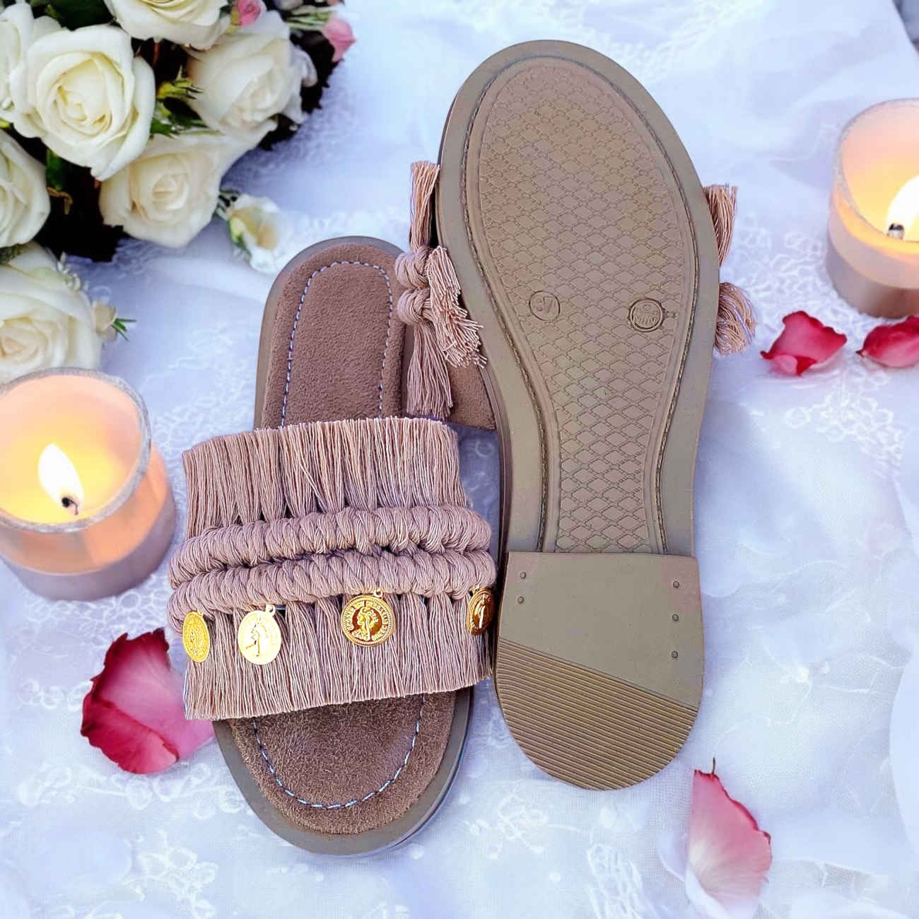 Dusty Pink Macramé Sandals – Perfect for Beautiful, Confident Women