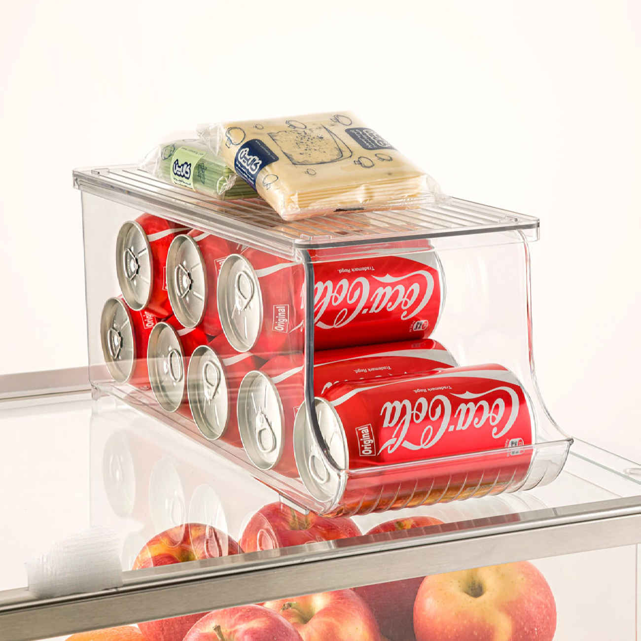 Fridge Bottle & Can Rack with Space-Saving Design, Suitable for Any Beverages