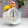 From Desk to Bedside – Cute Dog Twin Bell Alarm Clock in White
