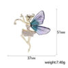 Gold Ballerina Butterfly Brooch – Elegant Dance-Inspired Pin for Women