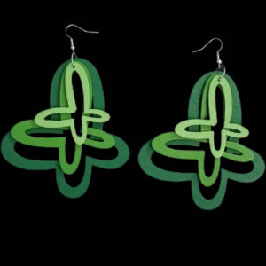 Green Butterfly Wooden Earrings – Nature-Inspired Boho Beauty