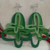 Green Butterfly Wooden Earrings – Nature-Inspired Boho Beauty